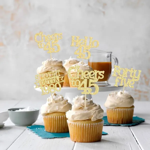 Gold_24Pcs_Happy_45Th_Birthday_Cupcake_Toppers_|_Cheers_To_45_Years_Glitter_Cupcake_Picks_|_Straight_Outta_1980_Cake_Decorations_|_45Th_Birthday_Or_Anniversary_Party_Supplies_Â€“_Gold