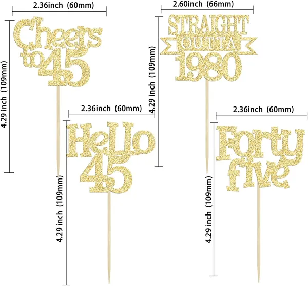 Gold_24Pcs_Happy_45Th_Birthday_Cupcake_Toppers_|_Cheers_To_45_Years_Glitter_Cupcake_Picks_|_Straight_Outta_1980_Cake_Decorations_|_45Th_Birthday_Or_Anniversary_Party_Supplies_Â€“_Gold