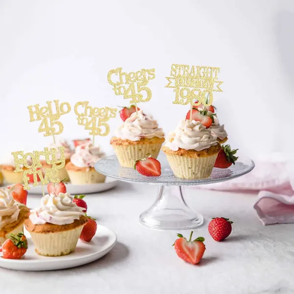 Gold_24Pcs_Happy_45Th_Birthday_Cupcake_Toppers_|_Cheers_To_45_Years_Glitter_Cupcake_Picks_|_Straight_Outta_1980_Cake_Decorations_|_45Th_Birthday_Or_Anniversary_Party_Supplies_Â€“_Gold