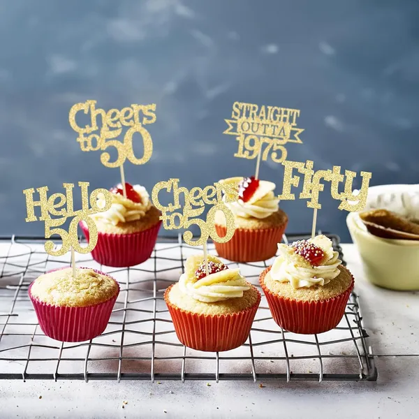 Gold_24Pcs_Happy_50Th_Birthday_Cupcake_Toppers_|_Cheers_To_50_Years_Glitter_Cupcake_Picks_|_Straight_Outta_1975_Cake_Decorations_|_50Th_Birthday_Or_Anniversary_Party_Supplies_Â€“_Gold