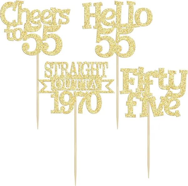 Gold_24Pcs_Happy_55Th_Birthday_Cupcake_Toppers_|_Cheers_To_55_Years_Glitter_Cupcake_Picks_|_Straight_Outta_1970_Cake_Decorations_|_55Th_Birthday_Or_Anniversary_Party_Supplies_Â€“_Gold