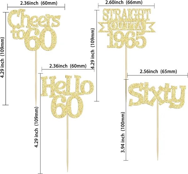 Gold_24Pcs_Happy_60Th_Birthday_Cupcake_Toppers_|_Cheers_To_60_Years_Glitter_Cupcake_Picks_|_Straight_Outta_1965_Cake_Decorations_|_60Th_Birthday_Or_Anniversary_Party_Supplies_Â€“_Gold