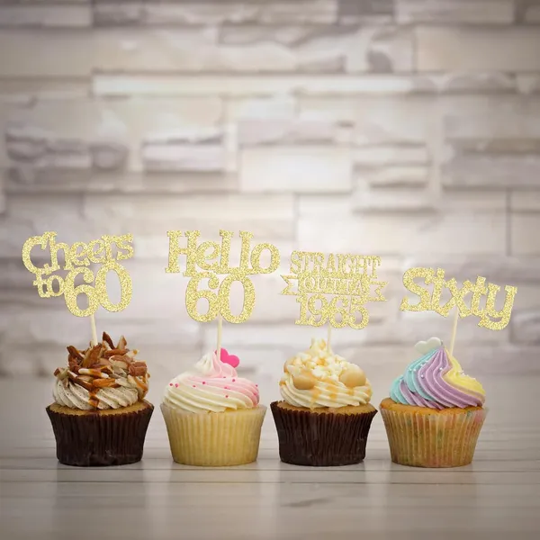 Gold_24Pcs_Happy_60Th_Birthday_Cupcake_Toppers_|_Cheers_To_60_Years_Glitter_Cupcake_Picks_|_Straight_Outta_1965_Cake_Decorations_|_60Th_Birthday_Or_Anniversary_Party_Supplies_Â€“_Gold
