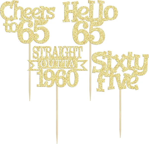 Gold_24Pcs_Happy_65Th_Birthday_Cupcake_Toppers_|_Cheers_To_65_Years_Glitter_Cupcake_Picks_|_Straight_Outta_1960_Cake_Decorations_|_65Th_Birthday_Or_Anniversary_Party_Supplies_Â€“_Gold