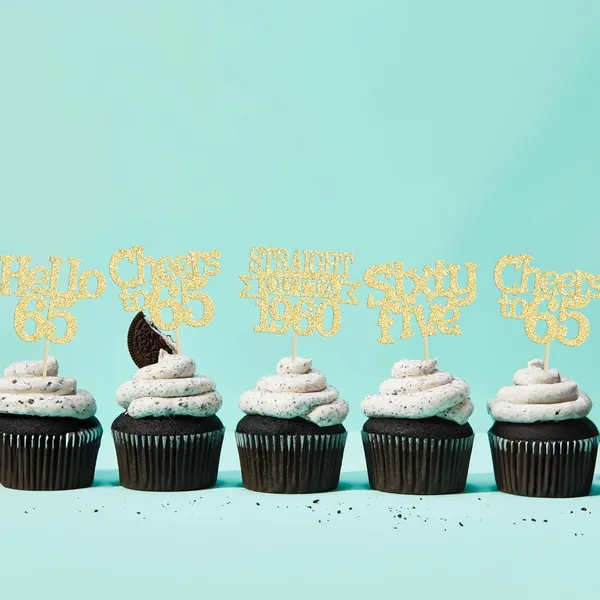 Gold_24Pcs_Happy_65Th_Birthday_Cupcake_Toppers_|_Cheers_To_65_Years_Glitter_Cupcake_Picks_|_Straight_Outta_1960_Cake_Decorations_|_65Th_Birthday_Or_Anniversary_Party_Supplies_Â€“_Gold