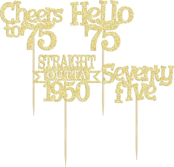 Gold_24Pcs_Happy_75Th_Birthday_Cupcake_Toppers_|_Cheers_To_75_Years_Glitter_Cupcake_Picks_|_Straight_Outta_1950_Cake_Decorations_|_75Th_Birthday_Or_Anniversary_Party_Supplies_Â€“_Gold
