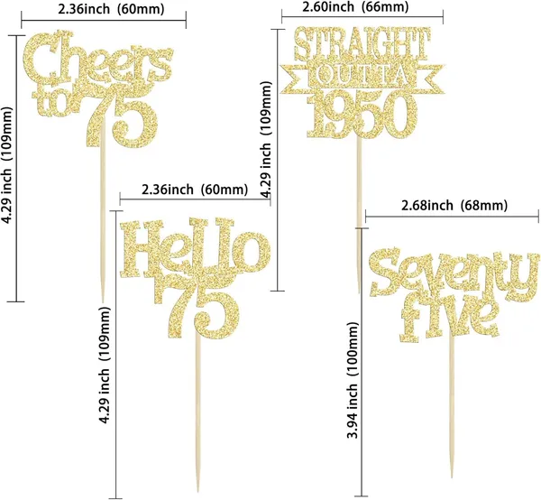Gold_24Pcs_Happy_75Th_Birthday_Cupcake_Toppers_|_Cheers_To_75_Years_Glitter_Cupcake_Picks_|_Straight_Outta_1950_Cake_Decorations_|_75Th_Birthday_Or_Anniversary_Party_Supplies_Â€“_Gold