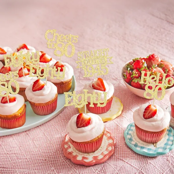 Gold_24Pcs_Happy_80Th_Birthday_Cupcake_Toppers_|_Cheers_To_80_Years_Glitter_Cupcake_Picks_|_Straight_Outta_1945_Cake_Decorations_|_80Th_Birthday_Or_Anniversary_Party_Supplies_Â€“_Gold