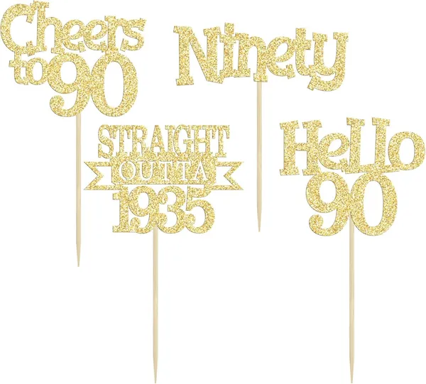 Gold_24Pcs_Happy_90Th_Birthday_Cupcake_Toppers_|_Cheers_To_90_Years_Glitter_Cupcake_Picks_|_Straight_Outta_1935_Cake_Decorations_|_90Th_Birthday_Or_Anniversary_Party_Supplies_Â€“_Gold