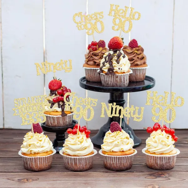 Gold_24Pcs_Happy_90Th_Birthday_Cupcake_Toppers_|_Cheers_To_90_Years_Glitter_Cupcake_Picks_|_Straight_Outta_1935_Cake_Decorations_|_90Th_Birthday_Or_Anniversary_Party_Supplies_Â€“_Gold