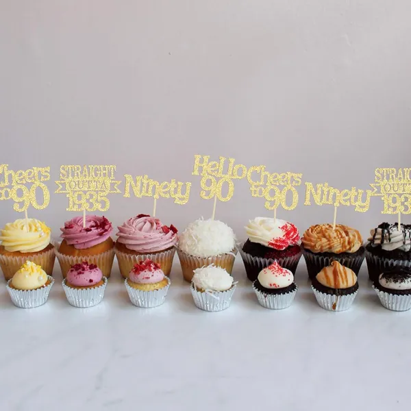 Gold_24Pcs_Happy_90Th_Birthday_Cupcake_Toppers_|_Cheers_To_90_Years_Glitter_Cupcake_Picks_|_Straight_Outta_1935_Cake_Decorations_|_90Th_Birthday_Or_Anniversary_Party_Supplies_Â€“_Gold