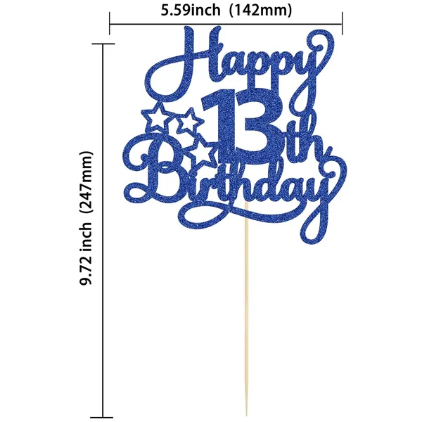 Blue_1_Pack_Happy_13Th_Birthday_Cake_Topper_Blue_Glitter_13_Official_Teenager_Cheers_To_13_Years_Old_Birthday_Cake_Pick_For_Celebrating_13Th_Birthday_Anniversary_Party_Cake_Decorations_Supplies