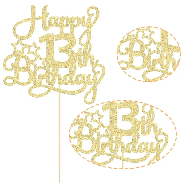 Gold_1_Pack_Happy_13Th_Birthday_Cake_Topper_Gold_Glitter_13_Official_Teenager_Cheers_To_13_Years_Old_Birthday_Cake_Pick_For_Celebrating_13Th_Birthday_Anniversary_Party_Cake_Decorations_Supplies