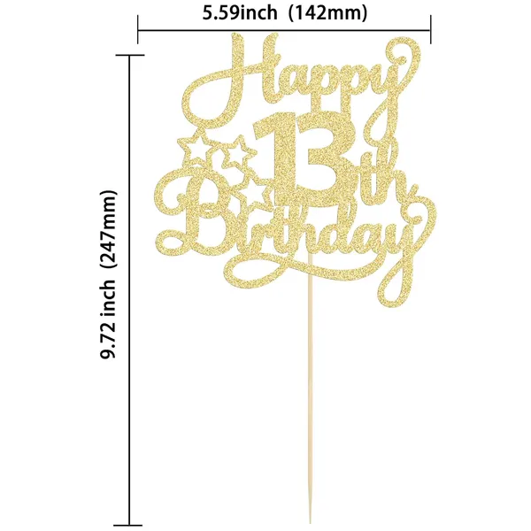 Gold_1_Pack_Happy_13Th_Birthday_Cake_Topper_Gold_Glitter_13_Official_Teenager_Cheers_To_13_Years_Old_Birthday_Cake_Pick_For_Celebrating_13Th_Birthday_Anniversary_Party_Cake_Decorations_Supplies