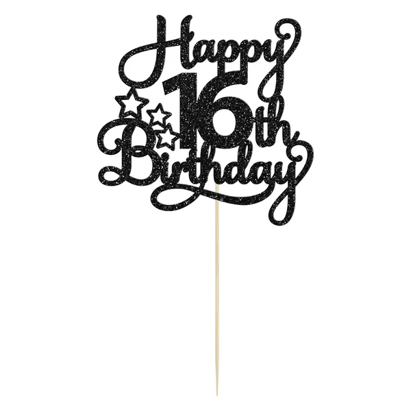 Black_1_Pack_Happy_16Th_Birthday_Cake_Topper_Glitter_Sweet_16_Cake_Pick_Decorations_For_Children_Theme_Party_Supplies_Black