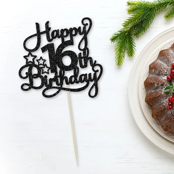 Black_1_Pack_Happy_16Th_Birthday_Cake_Topper_Glitter_Sweet_16_Cake_Pick_Decorations_For_Children_Theme_Party_Supplies_Black