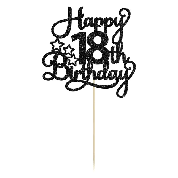 Black_1_Pack_Happy_18Th_Birthday_Cake_Topper_Black_Glitter_18_&_Fabulous_Cheers_To_18_Years_Old_Birthday_Cake_Pick_For_Celebrating_18Th_Birthday_Anniversary_Party_Cake_Decorations_Supplies