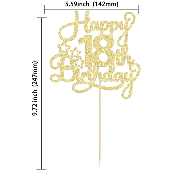 Gold_1_Pack_Happy_18Th_Birthday_Cake_Topper_Gold_Glitter_18_&_Fabulous_Cheers_To_18_Years_Old_Birthday_Cake_Pick_For_Celebrating_18Th_Birthday_Anniversary_Party_Cake_Decorations_Supplies