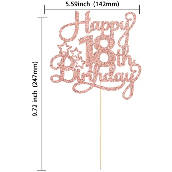 Gold_1_Pack_Happy_18Th_Birthday_Cake_Topper_Rose_Gold_Glitter_18_&_Fabulous_Cheers_To_18_Years_Old_Birthday_Cake_Pick_For_Celebrating_18Th_Birthday_Anniversary_Party_Cake_Decorations_Supplies