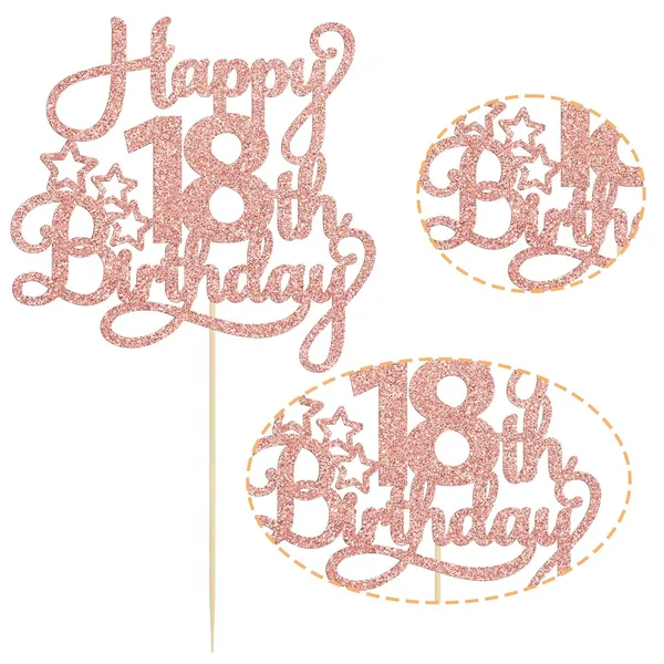Gold_1_Pack_Happy_18Th_Birthday_Cake_Topper_Rose_Gold_Glitter_18_&_Fabulous_Cheers_To_18_Years_Old_Birthday_Cake_Pick_For_Celebrating_18Th_Birthday_Anniversary_Party_Cake_Decorations_Supplies