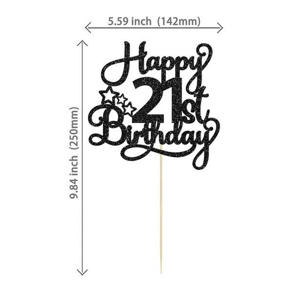 Black_1_Pack_Happy_21St_Birthday_Cake_Topper_Black_Glitter_21_&_Fabulous_Cheers_To_21_Years_Old_Birthday_Cake_Pick_For_Celebrating_21St_Birthday_Anniversary_Party_Cake_Decorations_Supplies