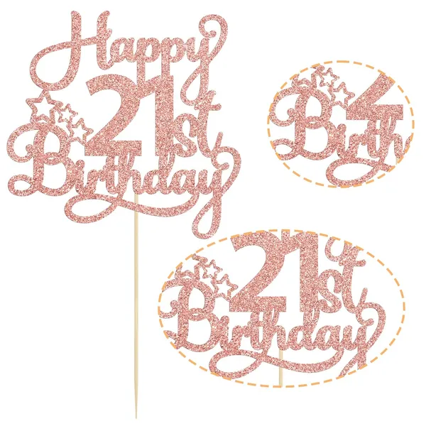 Gold_1_Pack_Happy_21St_Birthday_Cake_Topper_-_Rose_Gold_Glitter_'21_&_Fabulous'_-_Cheers_To_21_Years_Old_Cake_Pick_For_Celebrating_Anniversary_Party_Decorations_Supplies
