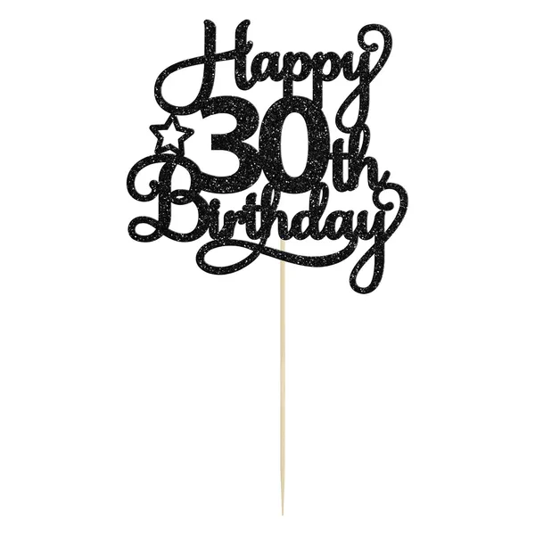 Black_1_Pack_Happy_30Th_Birthday_Cake_Topper_Black_Glitter_30_&_Fabulous_Cheers_To_30_Years_Old_30Th_Birthday_Cake_Pick_For_Celebrating_30Th_Birthday_Anniversary_Party_Cake_Decorations_Supplies