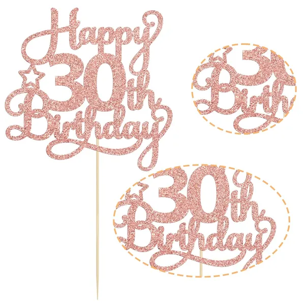 Gold_Ephlyn_1_Pack_Rose_Gold_Glitter_30Th_Birthday_Cake_Topper_-_'30_&_Fabulous',_Cheers_To_30_Years_Old_-_Perfect_For_30Th_Birthday_Party_&_Anniversary_Cake_Decorations