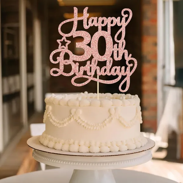 Gold_Ephlyn_1_Pack_Rose_Gold_Glitter_30Th_Birthday_Cake_Topper_-_'30_&_Fabulous',_Cheers_To_30_Years_Old_-_Perfect_For_30Th_Birthday_Party_&_Anniversary_Cake_Decorations