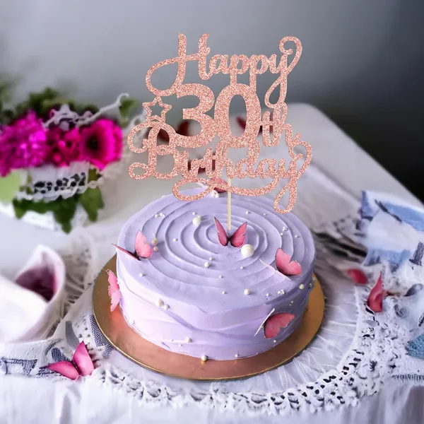 Gold_Ephlyn_1_Pack_Rose_Gold_Glitter_30Th_Birthday_Cake_Topper_-_'30_&_Fabulous',_Cheers_To_30_Years_Old_-_Perfect_For_30Th_Birthday_Party_&_Anniversary_Cake_Decorations
