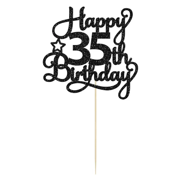 Black_1_Pack_Happy_35Th_Birthday_Cake_Topper_Black_Glitter_35_&_Fabulous_Cheers_To_35_Years_Old_Birthday_Cake_Pick_For_Celebrating_35Th_Birthday_Anniversary_Party_Cake_Decorations_Supplies
