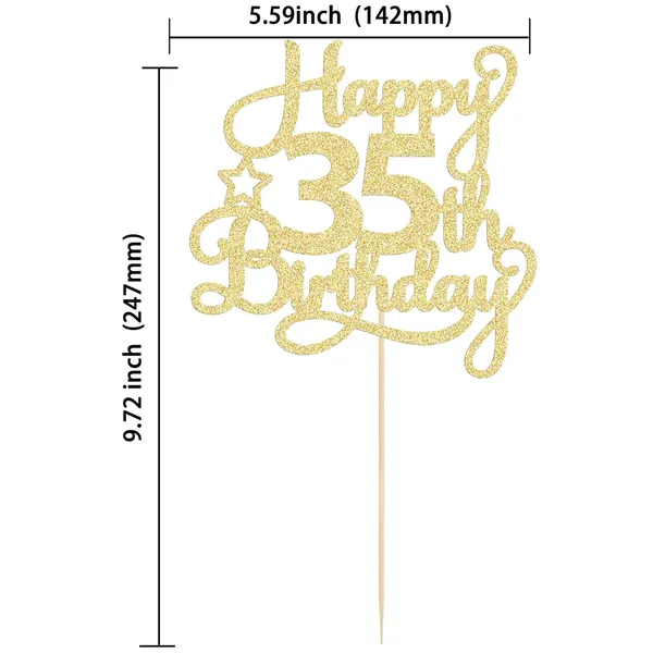 Gold_1_Pack_Happy_35Th_Birthday_Cake_Topper_Gold_Glitter_35_&_Fabulous_Cheers_To_35_Years_Old_Birthday_Cake_Pick_For_Celebrating_35Th_Birthday_Anniversary_Party_Cake_Decorations_Supplies
