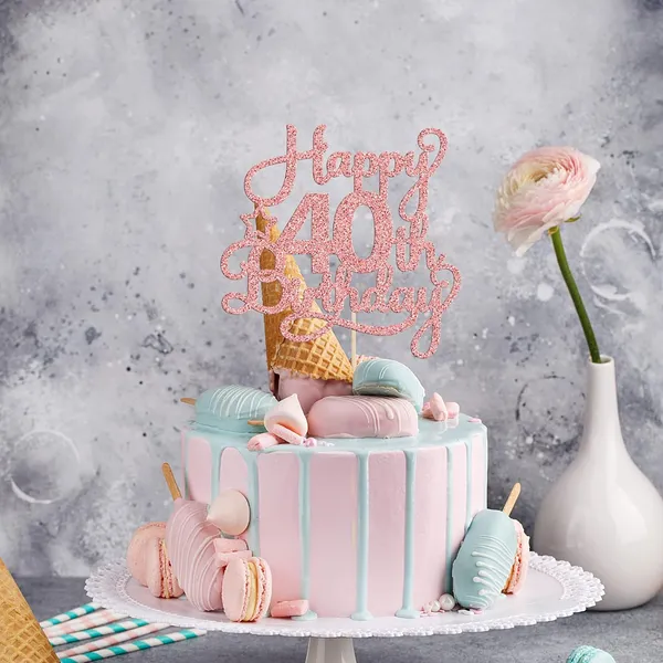 Gold_1_Pack_Happy_40Th_Birthday_Cake_Topper_Rose_Gold_Glitter_40_&_Fabulous_Cheers_To_40_Years_Old_40Th_Birthday_Cake_Pick_For_Celebrating_40Th_Birthday_Anniversary_Party_Cake_Decorations_Supplies