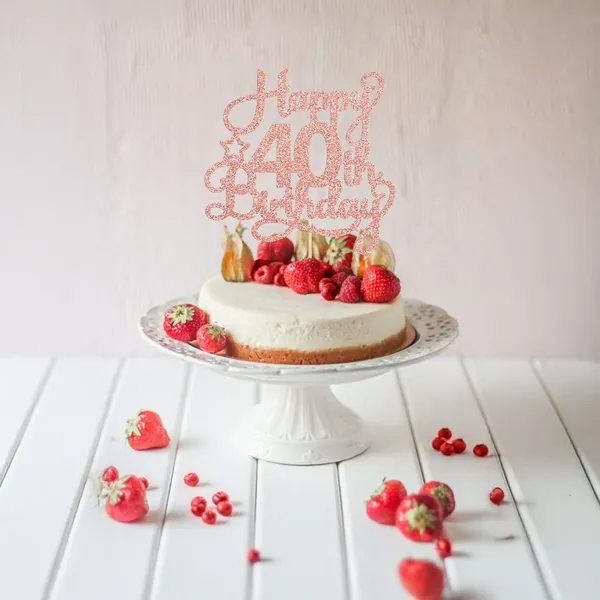Gold_1_Pack_Happy_40Th_Birthday_Cake_Topper_Rose_Gold_Glitter_40_&_Fabulous_Cheers_To_40_Years_Old_40Th_Birthday_Cake_Pick_For_Celebrating_40Th_Birthday_Anniversary_Party_Cake_Decorations_Supplies