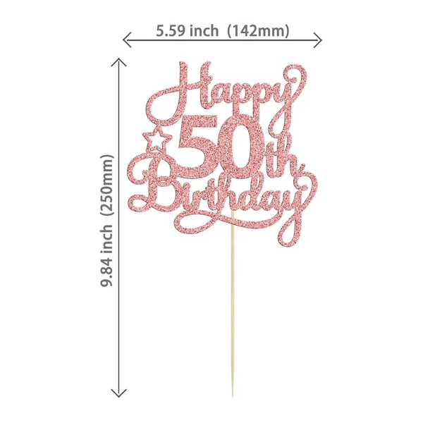 Gold_1_Pack_Happy_50Th_Birthday_Cake_Topper_Rose_Gold_Glitter_50_&_Fabulous_Cheers_To_50_Years_Old_50Th_Birthday_Cake_Pick_For_Celebrating_50Th_Birthday_Anniversary_Party_Cake_Decorations_Supplies