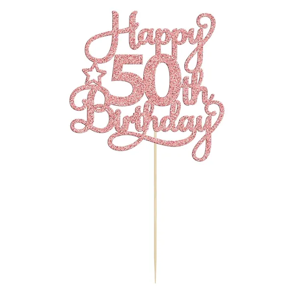 Gold_1_Pack_Happy_50Th_Birthday_Cake_Topper_Rose_Gold_Glitter_50_&_Fabulous_Cheers_To_50_Years_Old_50Th_Birthday_Cake_Pick_For_Celebrating_50Th_Birthday_Anniversary_Party_Cake_Decorations_Supplies