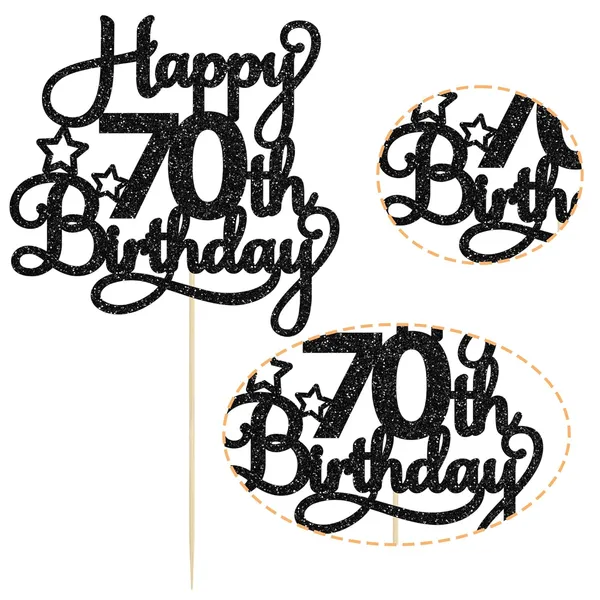 Black_1_Pack_Happy_70Th_Birthday_Cake_Topper_Black_Glitter_70_&_Fabulous_Cheers_To_70_Years_Old_70Th_Birthday_Cake_Pick_For_Celebrating_70Th_Birthday_Anniversary_Party_Cake_Decorations_Supplies
