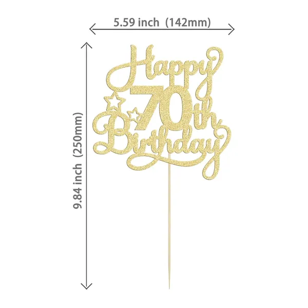 Gold_1_Pack_Happy_70Th_Birthday_Cake_Topper_Gold_Glitter_70_&_Fabulous_Cheers_To_70_Years_Old_70Th_Birthday_Cake_Pick_For_Celebrating_70Th_Birthday_Anniversary_Party_Cake_Decorations_Supplies