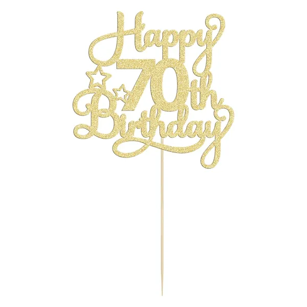 Gold_1_Pack_Happy_70Th_Birthday_Cake_Topper_Gold_Glitter_70_&_Fabulous_Cheers_To_70_Years_Old_70Th_Birthday_Cake_Pick_For_Celebrating_70Th_Birthday_Anniversary_Party_Cake_Decorations_Supplies
