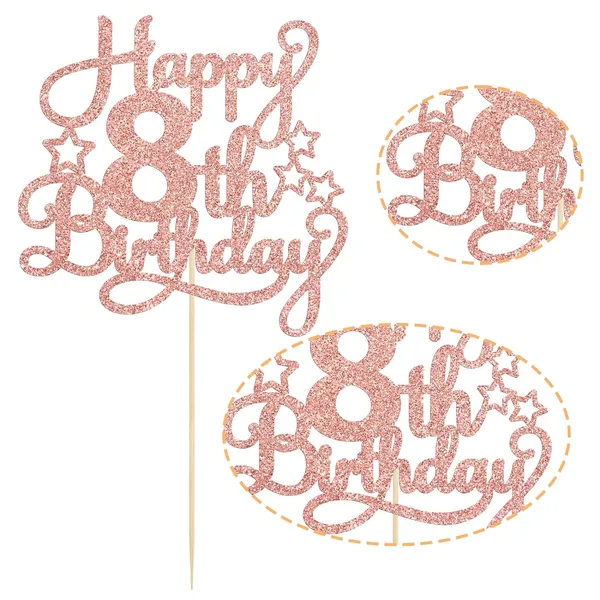 Gold_1_Pack_Happy_8Th_Birthday_Cake_Topper_Rose_Gold_Glitter_8Th_Birthday_Cheers_To_8_Years_Old_Birthday_Cake_Pick_For_Celebrating_8Th_Birthday_Anniversary_Party_Cake_Decorations_Supplies