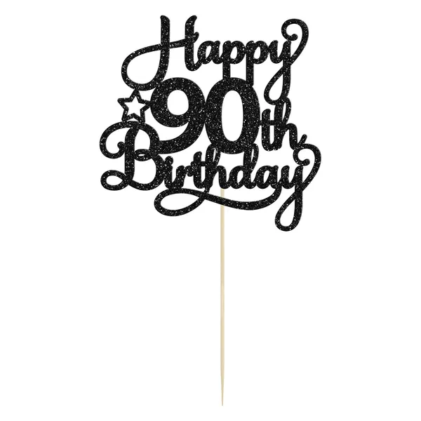 Black_1_Pack_Happy_90Th_Birthday_Cake_Topper_Black_Glitter_90_&_Fabulous_Cheers_To_90_Years_Old_Birthday_Cake_Pick_For_Celebrating_90Th_Birthday_Anniversary_Party_Cake_Decorations_Supplies