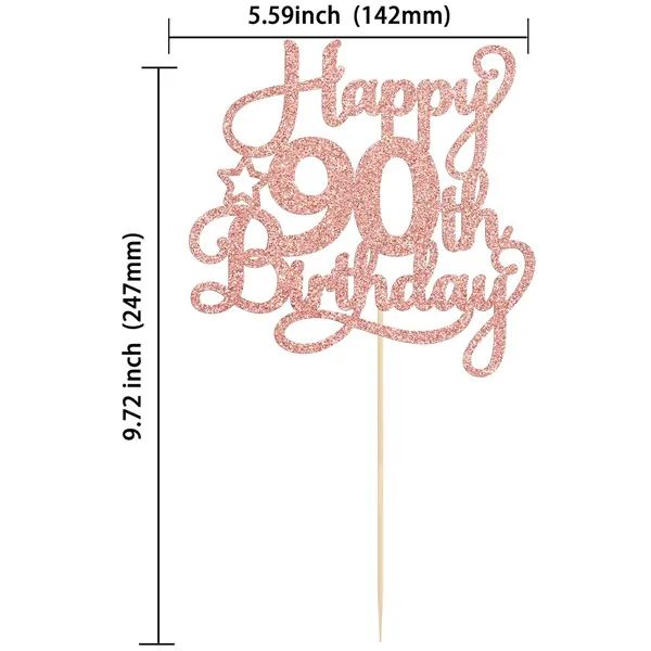 Gold_Ephlyn_1_Pack_Rose_Gold_90Th_Birthday_Cake_Topper_-_90_&_Fabulous_Cheers_To_90_Years_Old_Birthday_Cake_Pick_-_Perfect_For_90Th_Birthday_Party_&_Anniversary_Celebrations
