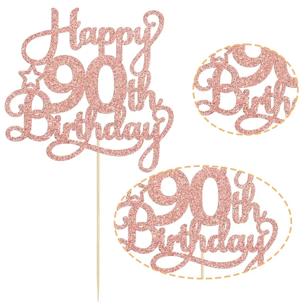 Gold_Ephlyn_1_Pack_Rose_Gold_90Th_Birthday_Cake_Topper_-_90_&_Fabulous_Cheers_To_90_Years_Old_Birthday_Cake_Pick_-_Perfect_For_90Th_Birthday_Party_&_Anniversary_Celebrations