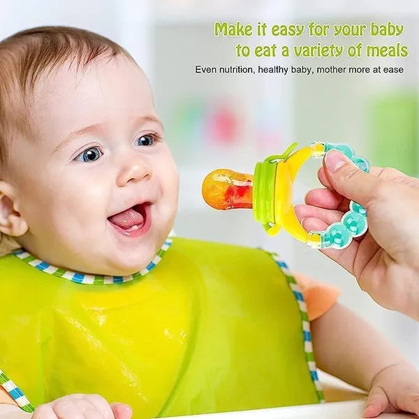 Multi_Baby_Food_Feeder_|_Fruit_Pacifier_|_Food_&_Fruit_Feeding_Teether_For_Toddler_|_Silicone_Teething_Toy_With_Pacifiers_|_Infant/Newborn_Nibbler_Cover_Set_|_Assorted