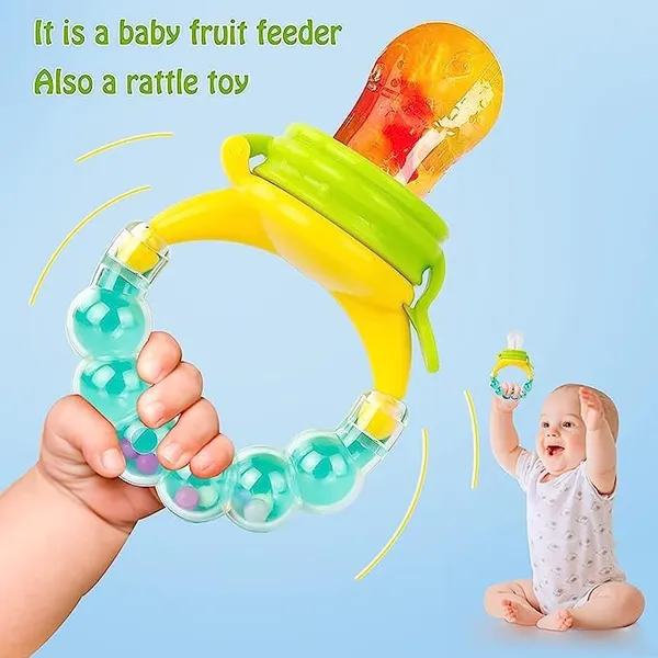 Multi_Baby_Food_Feeder_|_Fruit_Pacifier_|_Food_&_Fruit_Feeding_Teether_For_Toddler_|_Silicone_Teething_Toy_With_Pacifiers_|_Infant/Newborn_Nibbler_Cover_Set_|_Assorted