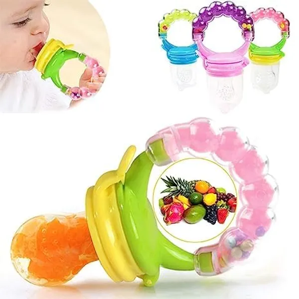 Multi_Fruit_Feeder_Pacifier_|_Food_Feeder_With_Rattle_&_Spoon_|_Spoon_Squeeze_Feeder_|_Silicone_Baby_Feeding_Spoon_|_Baby_Feeders_For_Baby_Food_|_Assorted_Color