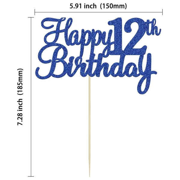 Multi_Gyufise_1Pc_Happy_12Th_Birthday_Cake_Topper_Glitter_12Th_Birthday_Cake_Pick_Cheers_To_12_Years_Old_Sweet_12_Cake_Decorations_For_12Th_Birthday_Wedding_Anniversary_Party_Supplies
