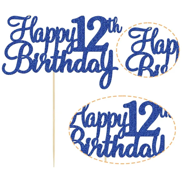 Multi_Gyufise_1Pc_Happy_12Th_Birthday_Cake_Topper_Glitter_12Th_Birthday_Cake_Pick_Cheers_To_12_Years_Old_Sweet_12_Cake_Decorations_For_12Th_Birthday_Wedding_Anniversary_Party_Supplies
