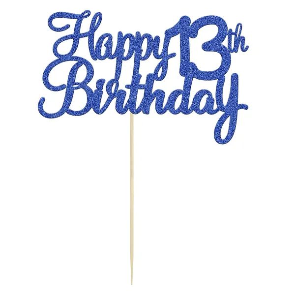 Blue_Gyufise_1Pc_Happy_13Th_Birthday_Cake_Topper_Blue_Glitter_13Th_Birthday_Cake_Pick_Cheers_To_13_Years_Old_Official_13_Teenager_Cake_Decorations_For_13Th_Birthday_Theme_Party_Supplies