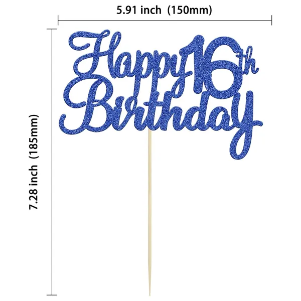 Blue_Gyufise_1Pc_Happy_16Th_Birthday_Cake_Topper_-_Blue_Glitter_-_Sweet_16_Cake_Decoration_For_Birthday_&_Anniversary_Parties